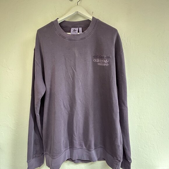 Adidas Overdyed Crewneck Sweatshirt Trace Purple Mens Large Pullover Long Sleeve - Picture 1 of 8